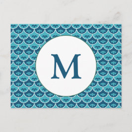 Scallop-Blommönstret Anpassningsbar Färg Spara dat Vykort