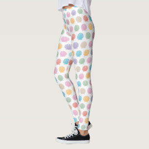 Scallop Clam Seashell Leggings med flera färgader