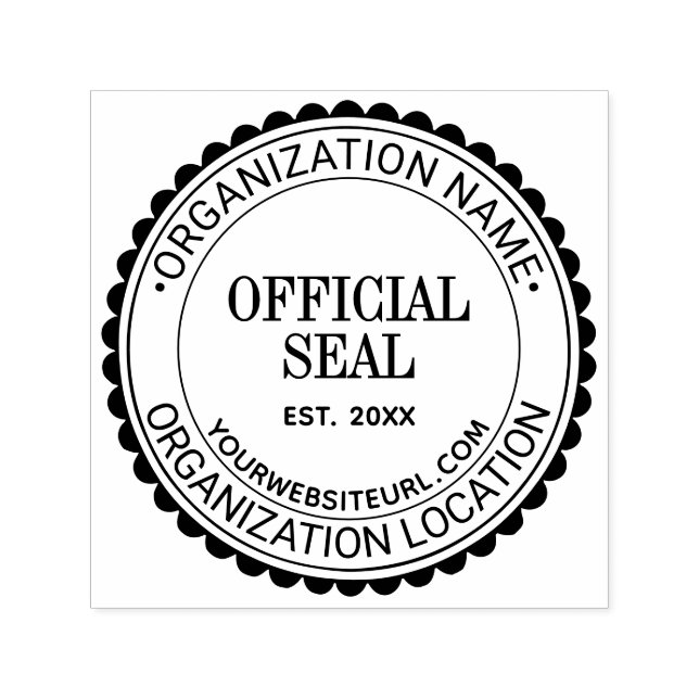 Scallop Generic Officiell Seal Namn Loc URL Est Självfärgande Stämpel (Design)