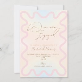 Scallop Kant wave gräns förlovningsfest Inbjudningar