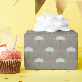 Scallop Mönster med vit Bloom Presentpapper