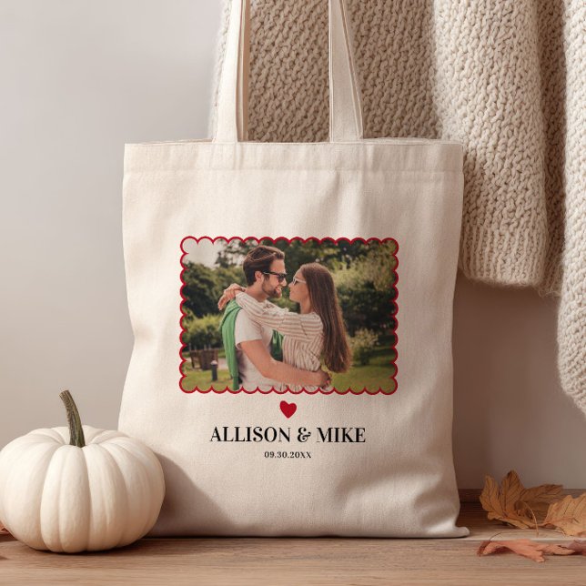Scallop Photo Wedding Welcome Bag for Hotel Guests Tygkasse (Skapare uppladdad)