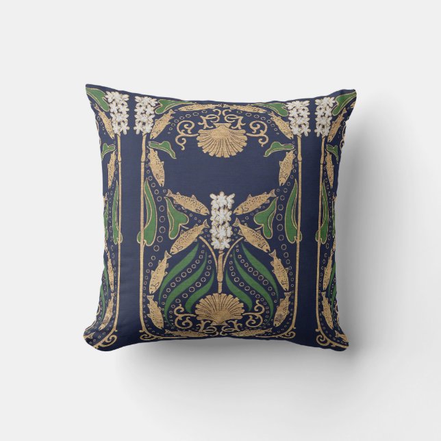 Scallop Sea Snäcka Art nouveau Kudde (Framsida)