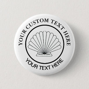 Scallop Seashell Anpassningsbar Logotyp Knapp