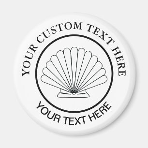 Scallop Seashell Anpassningsbar Logotyp Magnet