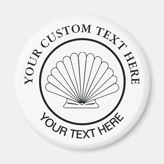 Scallop Seashell Anpassningsbar Logotyp Magnet (Framsidan)
