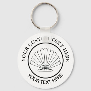 Scallop Seashell Anpassningsbar Logotyp Nyckelring