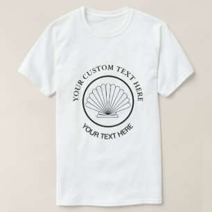 Scallop Seashell Anpassningsbar Logotyp T Shirt