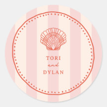 Scallop Seashell Rosa Tropical Rand Bröllop