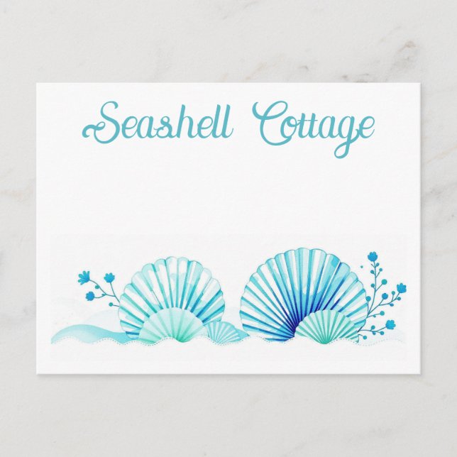 Scallop Shells and Flowers Vykort (Framsida)