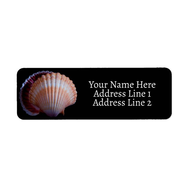 Scallop-Snäcka Returadress Etikett (Framsidan)