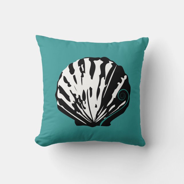 Scallop snäcka throw cushion kudde (Framsida)