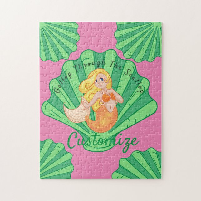 Scallop-Snäckans Sjöjungfru Thunder_Cove Pussel (Vertikal)