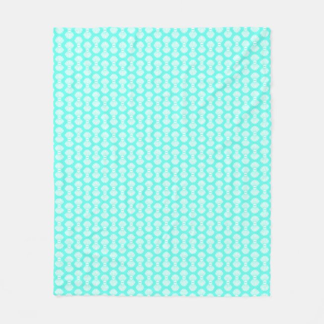 Scallop Snäckor Mönster Aquamarine Fleece Blanket (Framsidan)