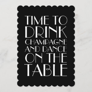 Scalloped 1920's Birthday bjudande Inbjudningar