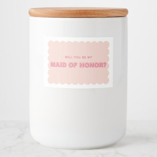Scalloped Kant fet text Bridesmaid Candle-etikett Mat Etiketter