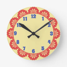Scalloped, Lemon och Blue Cheery Kitchen Clock