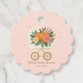 Scalloped Little Pumpkin Girl Shower Gåvor Etiketter