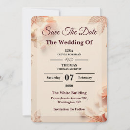 Scalloped Peach Pastel Wedding Save The Date Spara Datumet