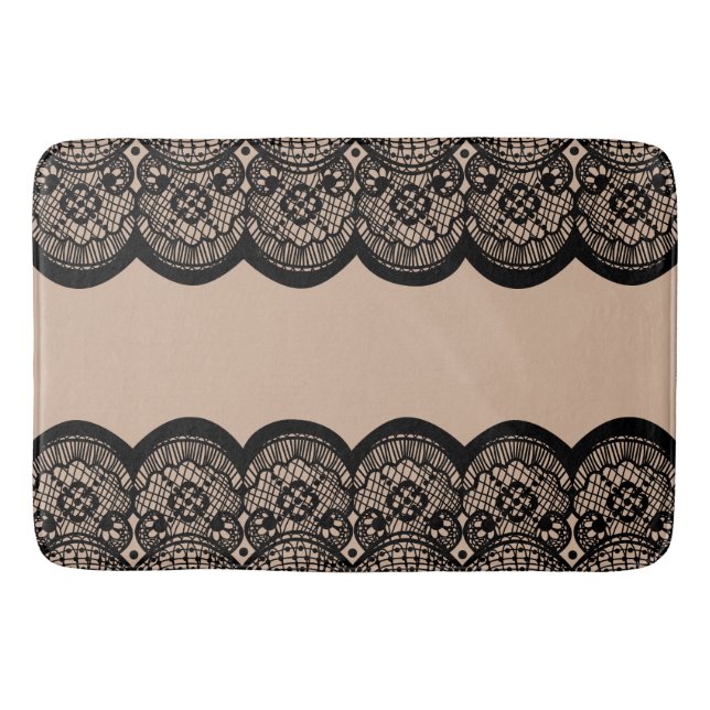 Scalloped Snöre Anpassningsbar Bath Mat Badrumsmatta (Framsidan)