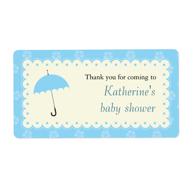 Scalloped Snöre Baby Shower-etikett Fraktsedel (Framsidan)