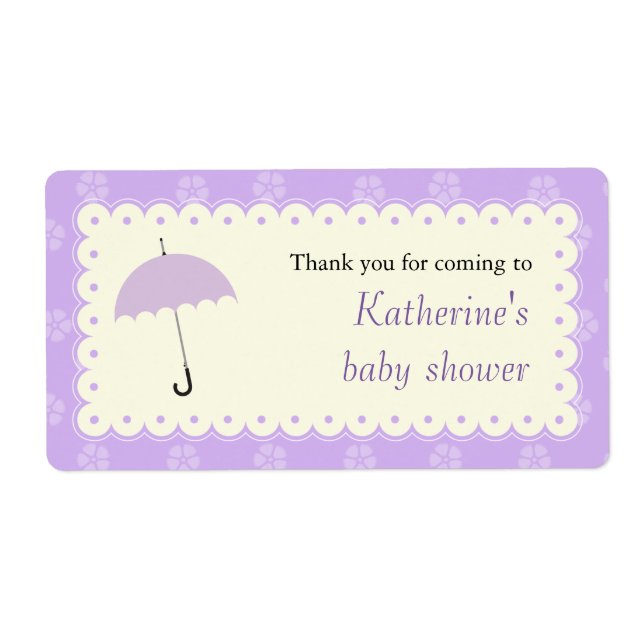 Scalloped Snöre Baby Shower-etikett Fraktsedel (Framsidan)