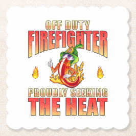 Scalloped Square av Duty Firefighter som söker vär Underlägg Papper