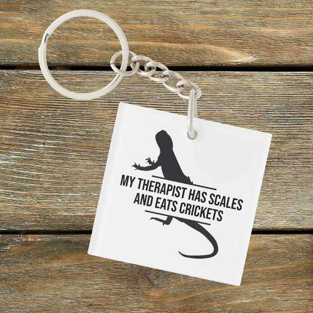 Scaly Therapist Funny Beardie Gift (Funny Bearded Dragon Therapist Keychain)