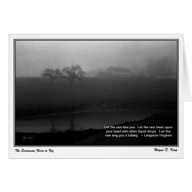Scamman Farm Shrouded in Fog Hälsningskort (Framsidan Horizontal)