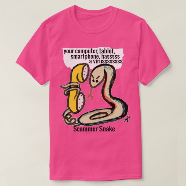 Scammer Snake cybersecurity cybercrime geek T Shirt (Design framsida)