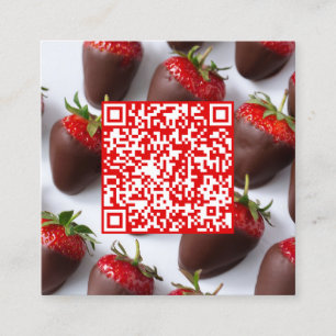 Scan Code Chocolate Strawbär Fyrkantigt Visitkort