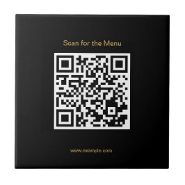 Scan for the Menu Stylish QR Code Ceramic Tile Kakelplatta