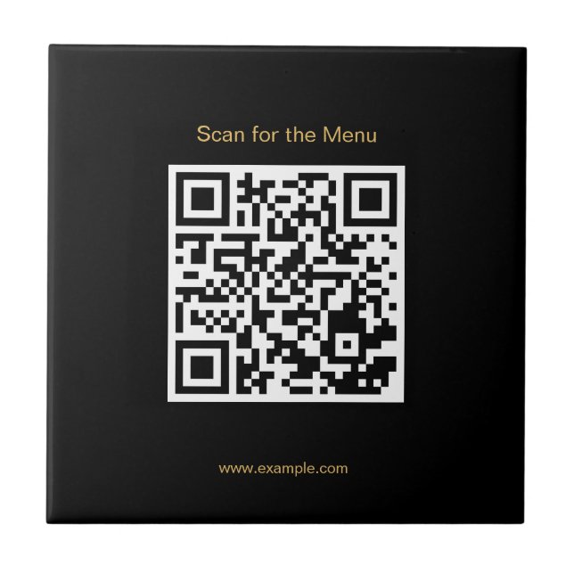 Scan for the Menu Stylish QR Code Ceramic Tile Kakelplatta (Framsidan)