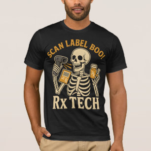 Scan Label Boo Rx Tech Pharmacy Halloween T Shirt