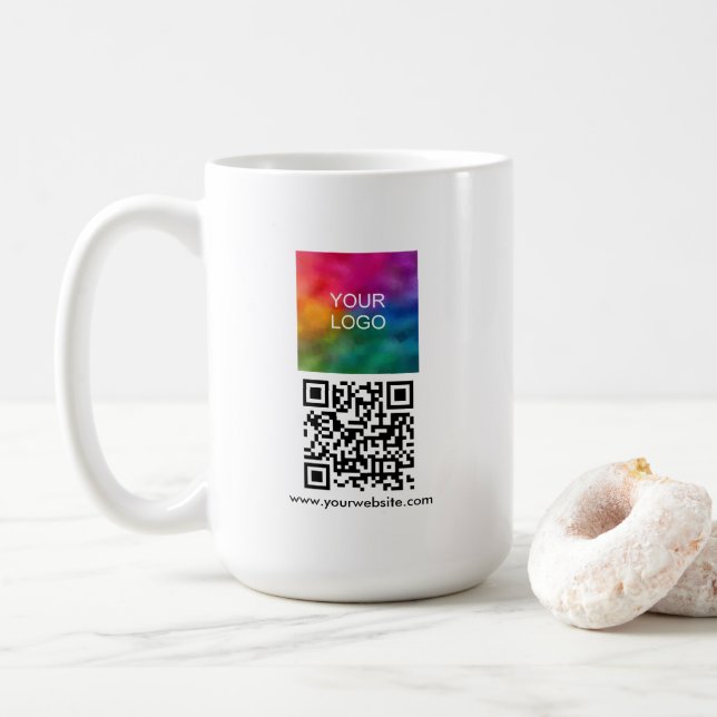 Scan Me QR Code Upload Logo Modern Promotional Kaffemugg (Med munk)