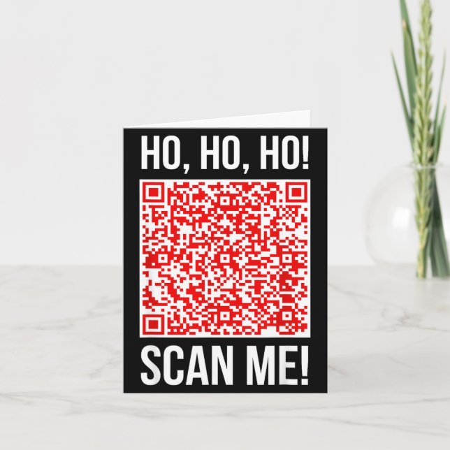 Scan Me! Qr Scan Me Joke Funny Santa Merry Christm Kort (Framsida)