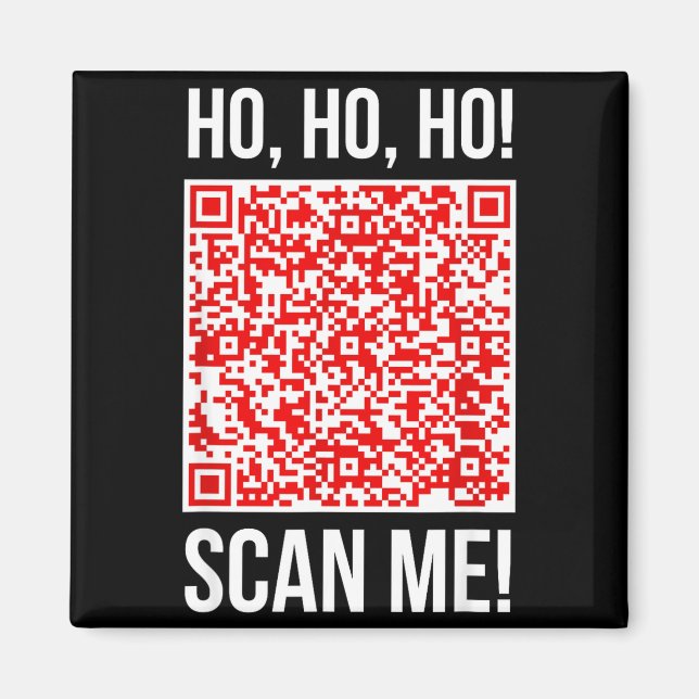Scan Me! Qr Scan Me Joke Funny Santa Merry Christm Magnet (Framsidan)