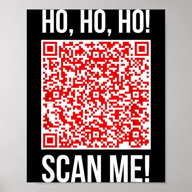 Scan Me! Qr Scan Me Joke Funny Santa Merry Christm Poster (Framsidan)