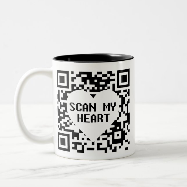 Scan my Heart Coffee Mugg (Vänster)