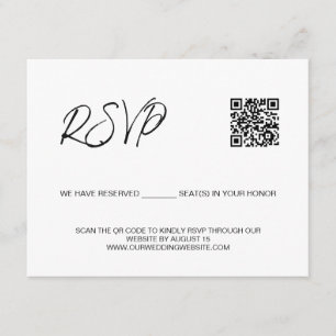 SCAN QR code bröllop webbplats Reserverade platser Tilläggskort