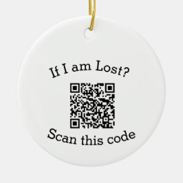 Scan QR code lost found me code pet  Julgransprydnad Keramik