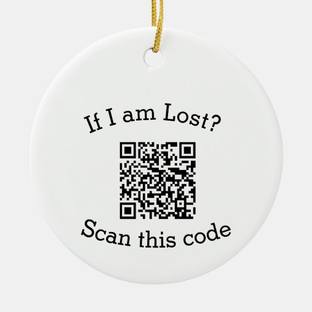Scan QR code lost found me code pet  Julgransprydnad Keramik (Framsidan)