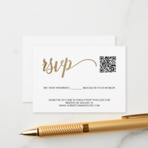 SCAN QR-kod Enkel OSA i Guld med reserverade sittp Tilläggskort