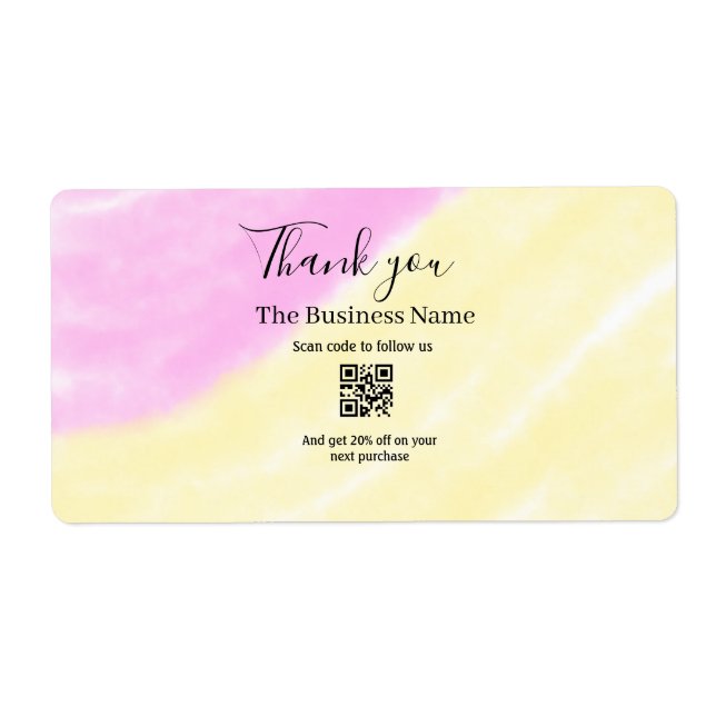 Scan QR to follow us thank you discount code pink  Fraktsedel (Framsidan)