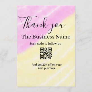 Scan QR to follow us thank you discount code pink  Inbjudningar