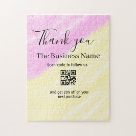 Scan QR to follow us thank you discount code pink Pussel