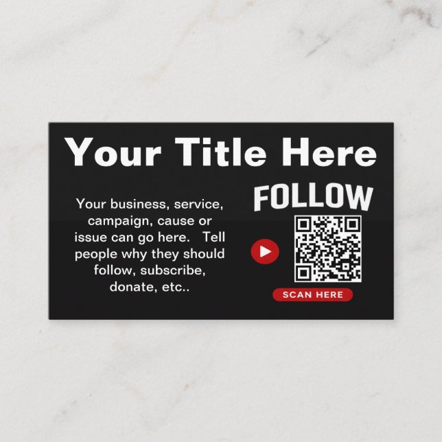 Scan to Follow QR Code Design Template Visitkort (Framsida)
