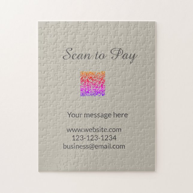 scan to pay Add QR logo website email business sho Pussel (Vertikal)