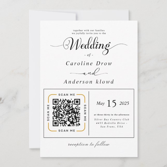 Scan to View Our Wedding Invitation Video (Framsida)