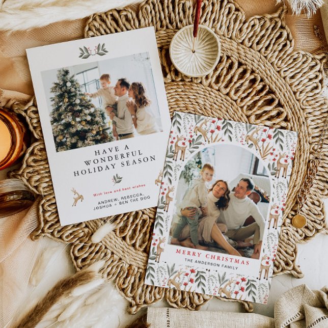 Scandi 2 Photo jul Card Boho Nordic Helgdag Julkort (Skapare uppladdad)